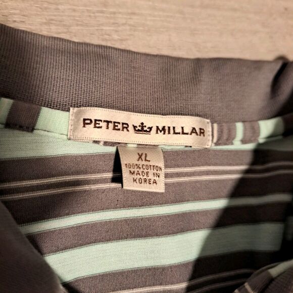 Peter Millar Pinehurst 1895 Golf Polo Shirt Mens XL Green Striped Putter Boy - Picture 3 of 12